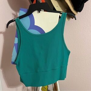 Lululemon Athletica Green Ribbed Tank Top